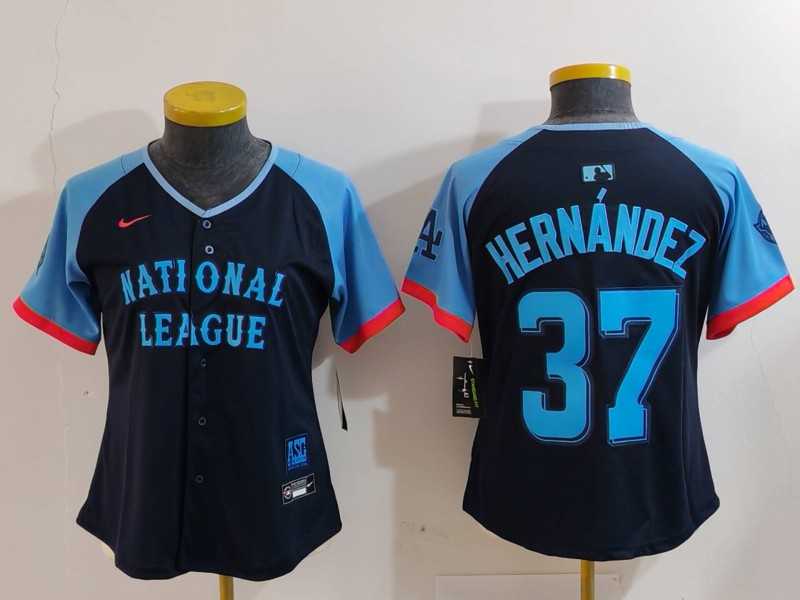 Womens Los Angeles Dodgers #37 Teoscar Hernandez Navy 2024 All Star Limited Stitched Jersey->2024 mlb all-star->MLB Jersey